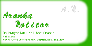 aranka molitor business card